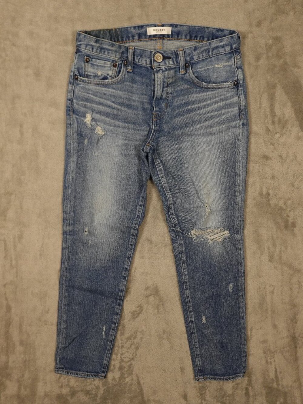 Moussy Vintage Distressed Skinny Jeans Women's‎ Size 29 Light Wash Ankle Denim